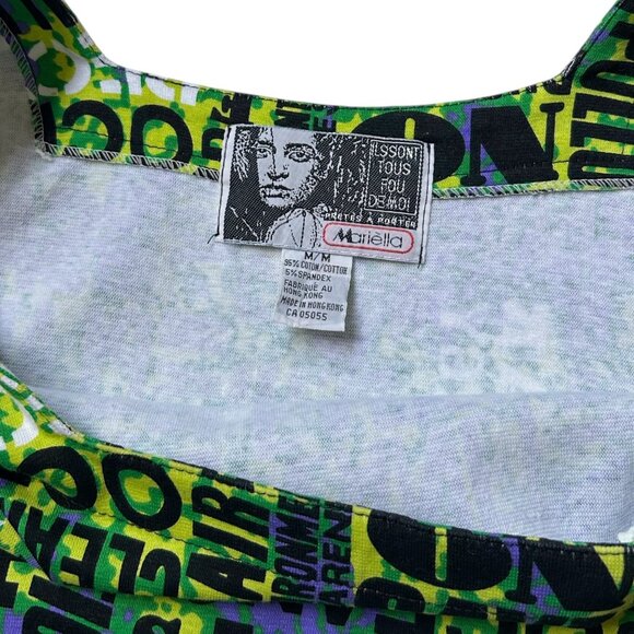 90s vintage Environment Slogan Print Mini Dress Stretch Bodycon Planet Earth. - Picture 6 of 7